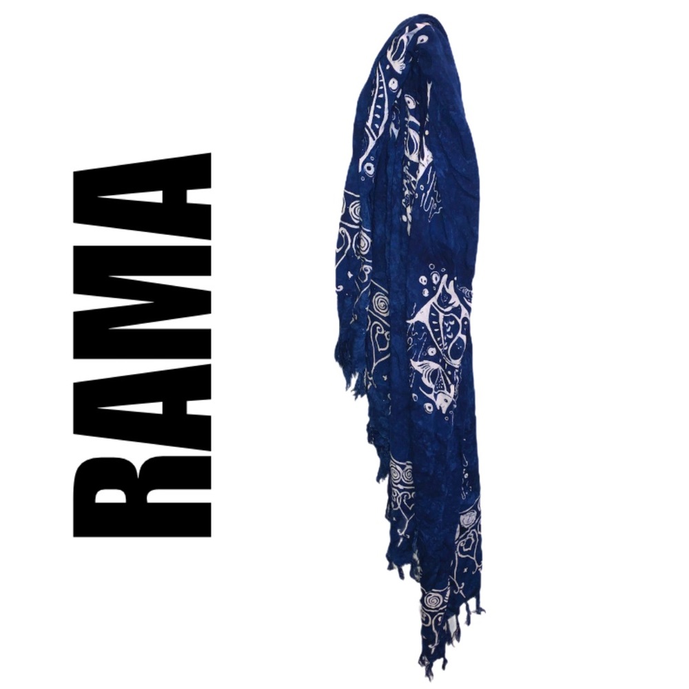 💚 RAMA Scarf ocean (fish) pattern blue & white